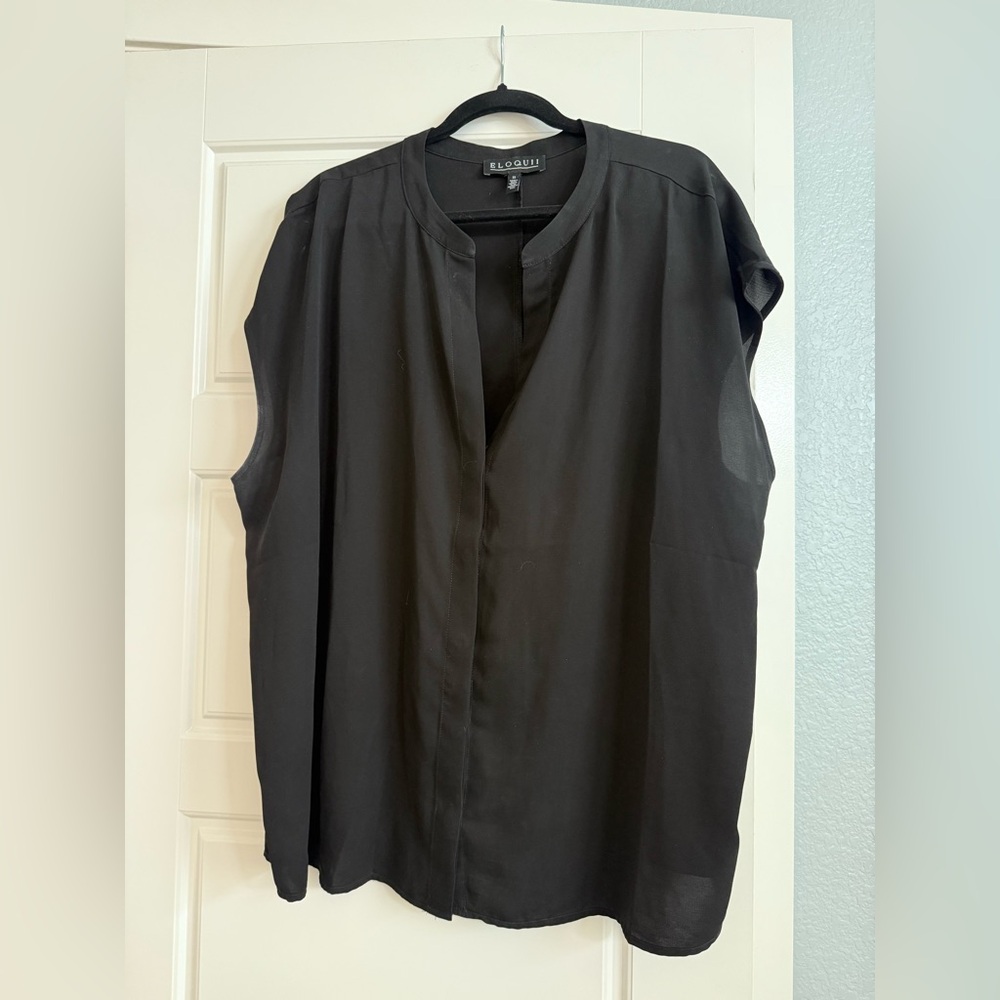 Eloquii black sleeveless blouse